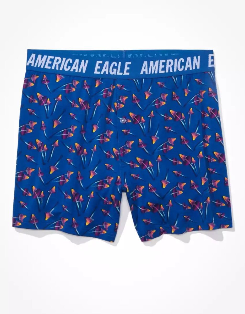 Shorts De Bain American Eagle AEO Mushroom Ultra Soft Bleu Foncé Homme | MAU-74065124